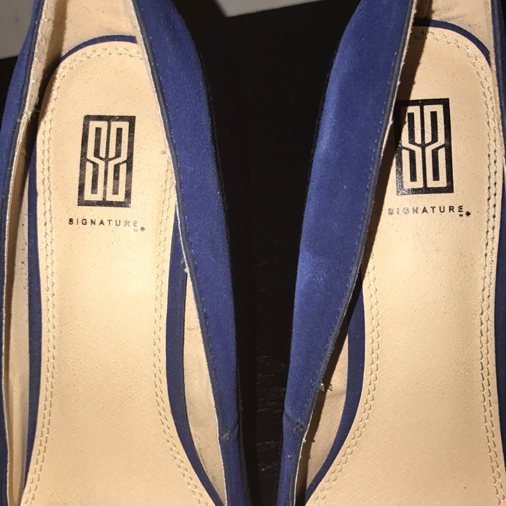 Blue/black suede pumps - Picture 3 of 7